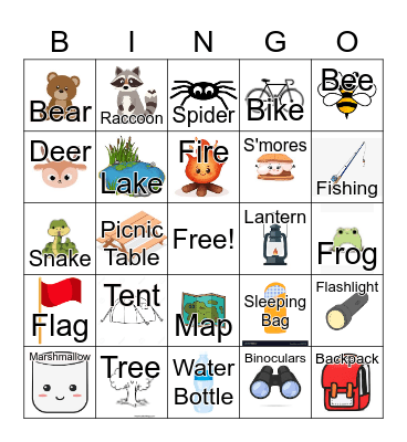 CAMPING BINGO Card