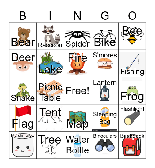 CAMPING BINGO Card