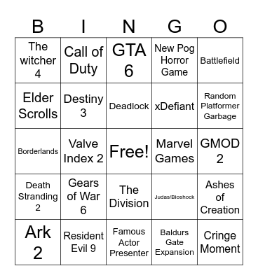 Summer Games Fest 2024 Bingo Card