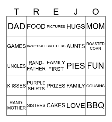 TREJO'S FAMILY REUNION Bingo Card