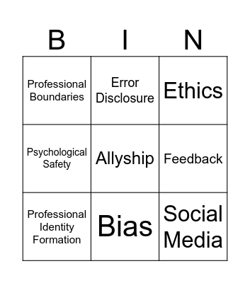 APHC Intro Bingo Card