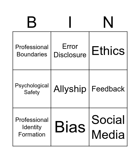 APHC Intro Bingo Card