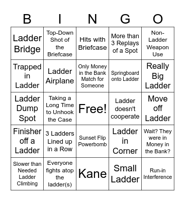 Money in the Bank Bingo Card