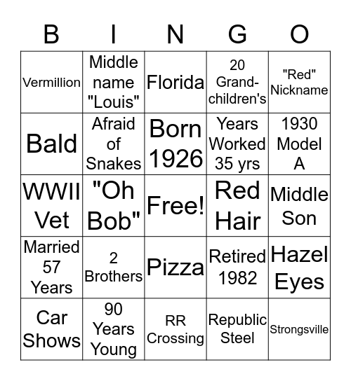 FACTS OF LIFE Bingo Card