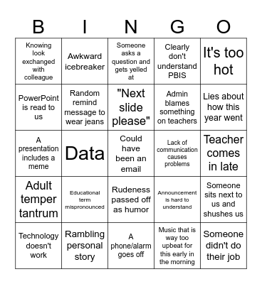 Why Aren't We Done Yet? Bingo Card