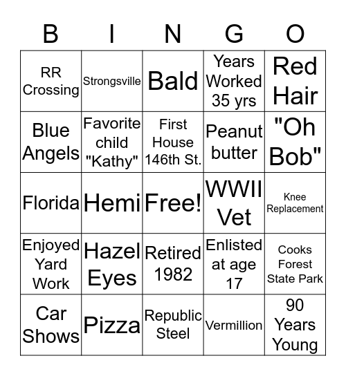 FACTS OF LIFE Bingo Card