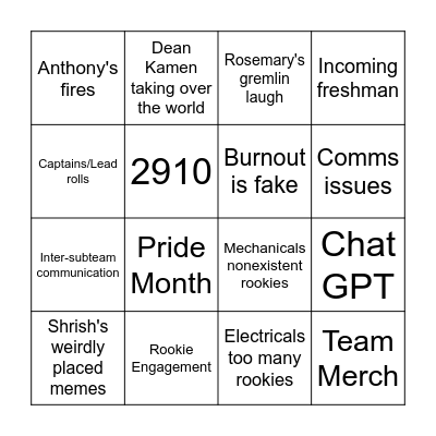 Someone mentions... Bingo Card