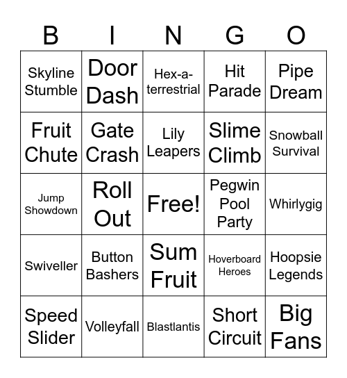 Fall Guys Solo Show Bingo v4 Bingo Card