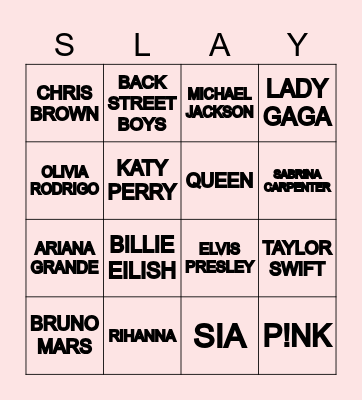 MUSIC BINGO Card