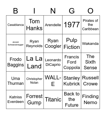 TruStage Bingo (Movies) Bingo Card