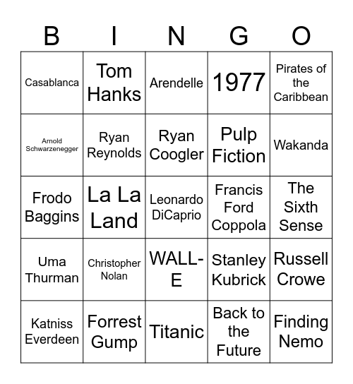 TruStage Bingo (Movies) Bingo Card