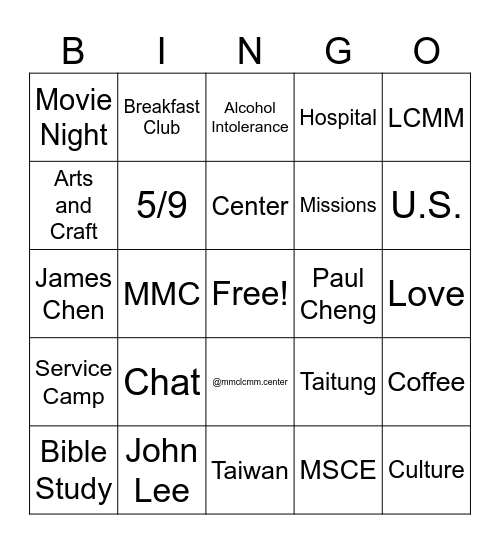 Mackay International Cultural Exchange Center Bingo Card