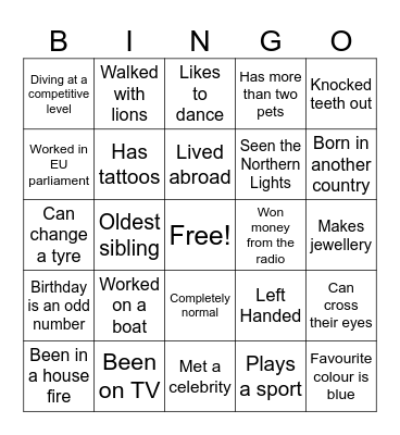 CABIS BINGO! Bingo Card