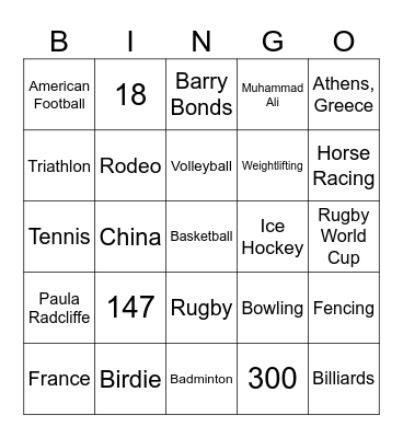 TruStage Bingo (Sports) Bingo Card
