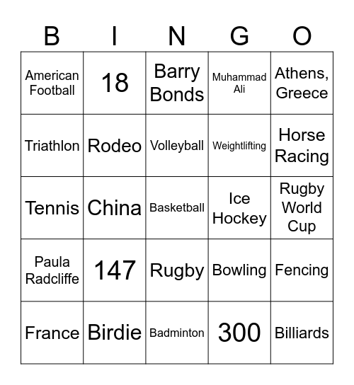 TruStage Bingo (Sports) Bingo Card