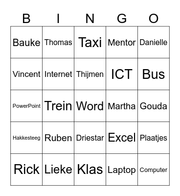 ICT Bingo Card