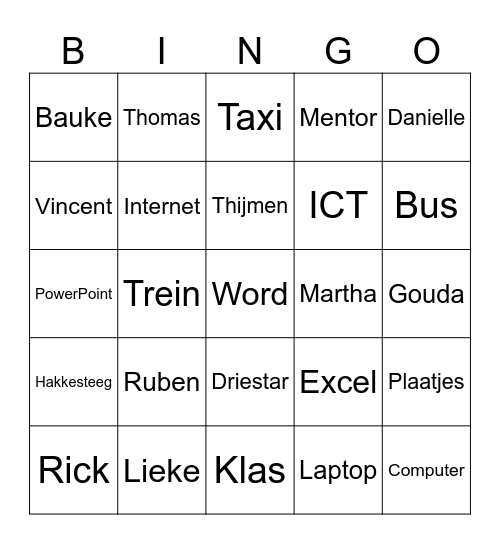 ICT Bingo Card