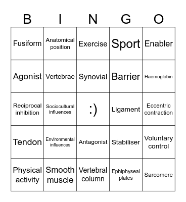 PE EXAM REVISION Bingo Card