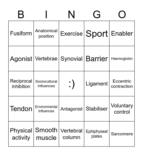 PE EXAM REVISION Bingo Card