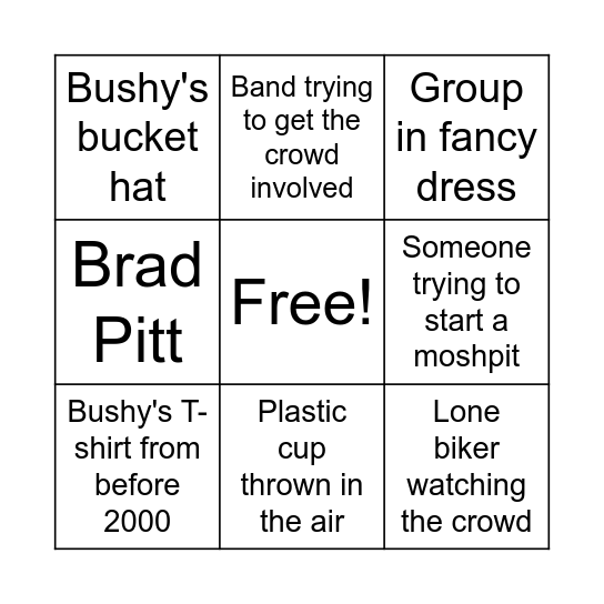 Jersey Boys Bushy's Bingo '24 Bingo Card