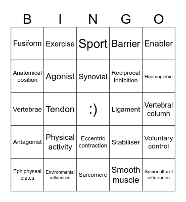 PE EXAM REVISION Bingo Card