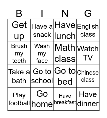 UNIT 8 Bingo Card