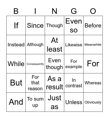 Signaalwoorden Bingo Card