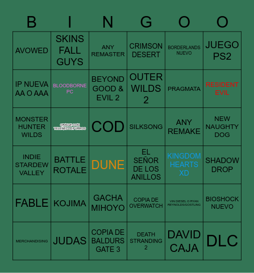 DORITOS TEX MEX Bingo Card