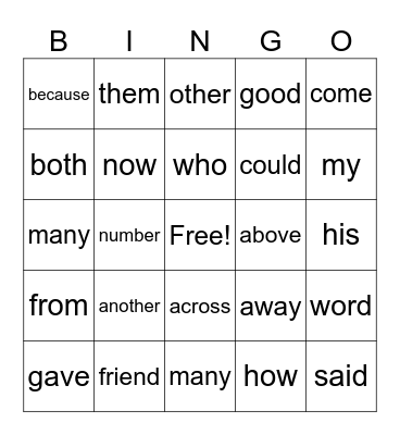 Bingo Card