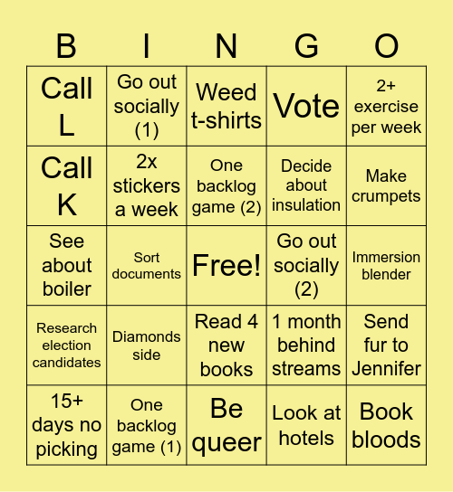 June Bingo Card