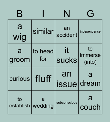 Bingo (Russian Lotto) Bingo Card