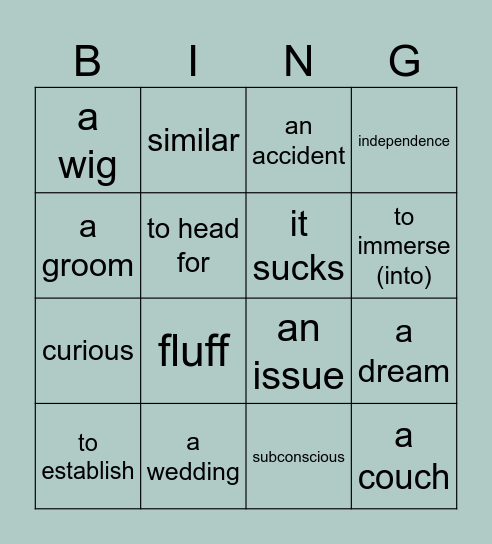 Bingo (Russian Lotto) Bingo Card