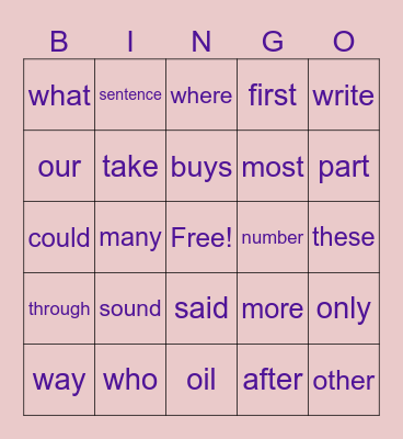 Khloe #1 Bingo Card