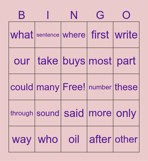 Khloe #1 Bingo Card