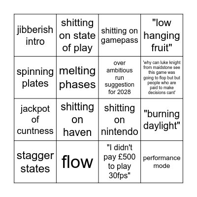 lkn juicebox Bingo Card