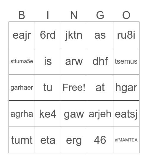 Wedding Bingo! Bingo Card