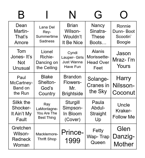 Radio Bingo June Birthdays Bingo Card