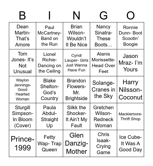 Radio Bingo June Birthdays Bingo Card