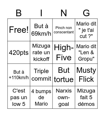 Len & Gropu Bingo Card