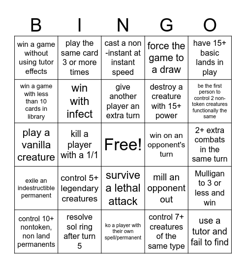 cmdr bingo 2 Bingo Card