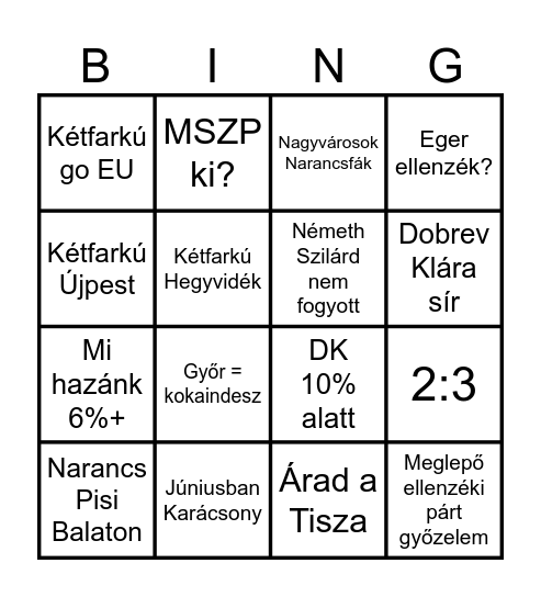 Június 9 Bingo Card