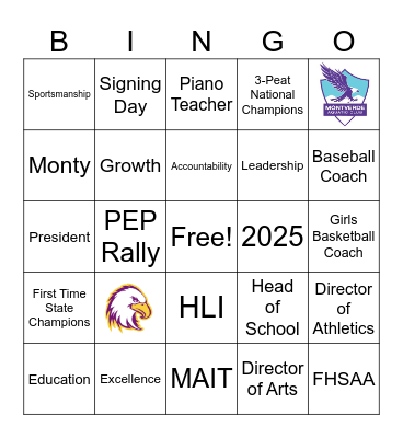 Montverde Academy Bingo Card