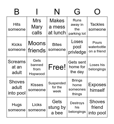 Summer Bingo Card