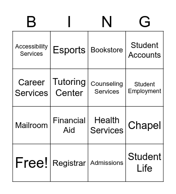 Resources and Offices BING Bingo Card
