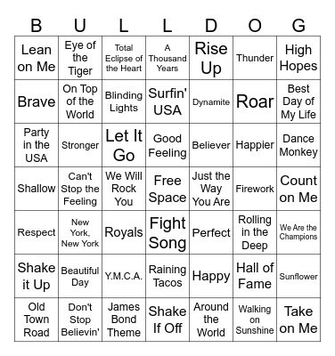 Eyer Music Bingo Card