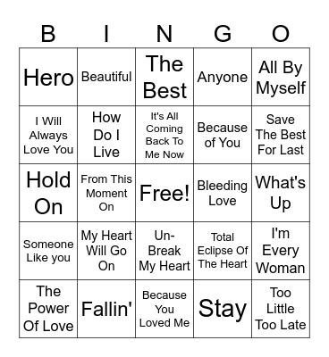 Divas Bingo Card