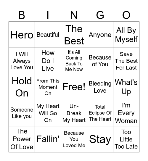 Divas Bingo Card