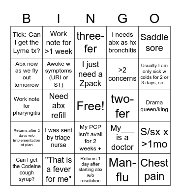 UC Bingo Card