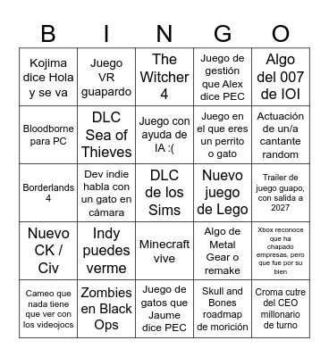 NOE3 JxA Bingo Card