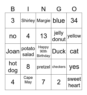 Happy Birthday Marlene Bingo Card